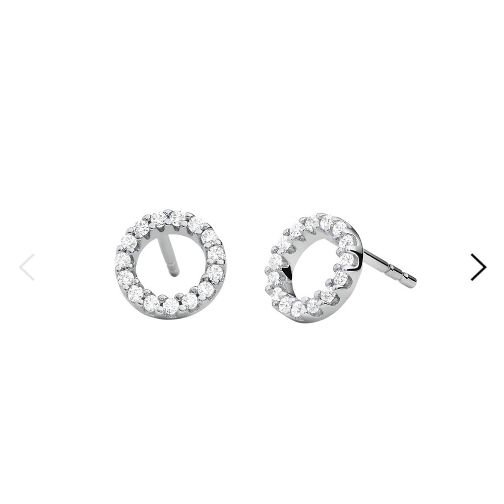 MICHAEL KORS Open Silver Circle Stud Earrings